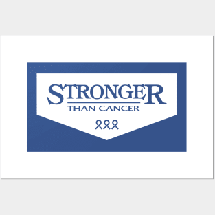 colon cancer Awareness blue ribbon  Stronger Than Cancer Posters and Art